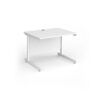 Contract 25 straight desk with white cantilever leg 1000mm x 800mm - White Top - CC10S-WH-WH