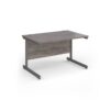 Contract 25 straight desk with graphite cantilever leg 1200mm x 800mm - Grey Oak Top - CC12S-G-GO