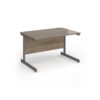 Contract 25 straight desk with graphite cantilever leg 1200mm x 800mm - Nebraska Oak Top - CC12S-G-NO