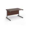 Contract 25 straight desk with graphite cantilever leg 1200mm x 800mm - Walnut top - CC12S-G-W