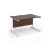 Contract 25 straight desk with white cantilever leg 1200mm x 800mm - Walnut top - CC12S-WH-W