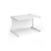 Contract 25 straight desk with white cantilever leg 1200mm x 800mm - White Top - CC12S-WH-WH