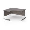 Contract 25 left hand ergonomic desk with graphite cantilever leg 1400mm - Grey Oak Top - CC14EL-G-GO