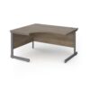 Contract 25 left hand ergonomic desk with graphite cantilever leg 1400mm - Nebraska Oak Top - CC14EL-G-NO