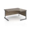 Contract 25 right hand ergonomic desk with graphite cantilever leg 1400mm - Nebraska Oak Top - CC14ER-G-NO