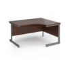 Contract 25 right hand ergonomic desk with graphite cantilever leg 1400mm - Walnut top - CC14ER-G-W