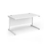 Contract 25 straight desk with white cantilever leg 1400mm x 800mm - White Top - CC14S-WH-WH