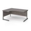 Contract 25 left hand ergonomic desk with graphite cantilever leg 1600mm - Grey Oak Top - CC16EL-G-GO