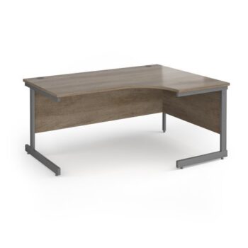 Contract 25 right hand ergonomic desk with graphite cantilever leg 1600mm - Nebraska Oak Top - CC16ER-G-NO