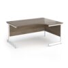 Contract 25 right hand ergonomic desk with white cantilever leg 1600mm - Nebraska Oak Top - CC16ER-WH-NO