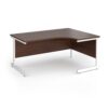 Contract 25 right hand ergonomic desk with white cantilever leg 1600mm - Walnut top - CC16ER-WH-W