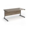 Contract 25 straight desk with graphite cantilever leg 1600mm x 800mm - Nebraska Oak Top - CC16S-G-NO