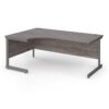 Contract 25 left hand ergonomic desk with graphite cantilever leg 1800mm - Grey Oak Top - CC18EL-G-GO