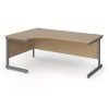Contract 25 left hand ergonomic desk with graphite cantilever leg 1800mm - Kendal Oak Top - CC18EL-G-KO
