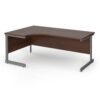Contract 25 left hand ergonomic desk with graphite cantilever leg 1800mm - Walnut top - CC18EL-G-W