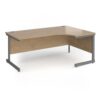 Contract 25 right hand ergonomic desk with graphite cantilever leg 1800mm - Kendal Oak Top - CC18ER-G-KO