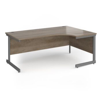Contract 25 right hand ergonomic desk with graphite cantilever leg 1800mm - Nebraska Oak Top - CC18ER-G-NO