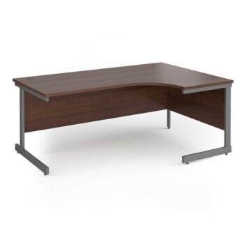 Contract 25 right hand ergonomic desk with graphite cantilever leg 1800mm - Walnut top - CC18ER-G-W