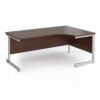 Contract 25 right hand ergonomic desk with silver cantilever leg 1800mm - Walnut top - CC18ER-S-W