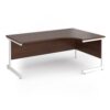 Contract 25 right hand ergonomic desk with white cantilever leg 1800mm - Walnut top - CC18ER-WH-W