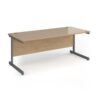 Contract 25 straight desk with graphite cantilever leg 1800mm x 800mm - Kendal Oak Top - CC18S-G-KO