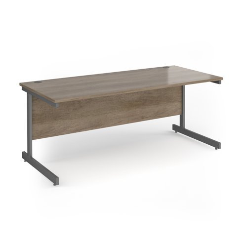 Contract 25 straight desk with graphite cantilever leg 1800mm x 800mm - Nebraska Oak Top - CC18S-G-NO