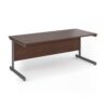 Contract 25 straight desk with graphite cantilever leg 1800mm x 800mm - Walnut top - CC18S-G-W