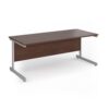 Contract 25 straight desk with silver cantilever leg 1800mm x 800mm - Walnut top - CC18S-S-W