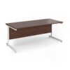Contract 25 straight desk with white cantilever leg 1800mm x 800mm - Walnut top - CC18S-WH-W
