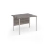 Contract 25 straight desk with white H-Frame leg 1000mm x 800mm - Grey Oak Top - CH10S-WH-GO