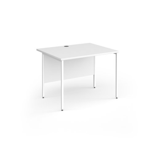 Contract 25 straight desk with white H-Frame leg 1000mm x 800mm - White Top - CH10S-WH-WH
