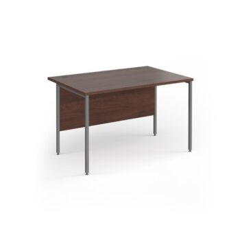 Contract 25 straight desk with graphite H-Frame leg 1200mm x 800mm - Walnut top - CH12S-G-W