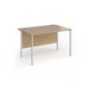 Contract 25 straight desk with silver H-Frame leg 1200mm x 800mm - Kendal Oak Top - CH12S-S-KO
