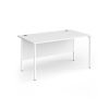 Contract 25 straight desk with white H-Frame leg 1400mm x 800mm - White Top - CH14S-WH-WH