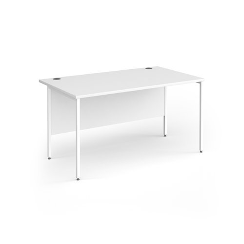 Contract 25 straight desk with white H-Frame leg 1400mm x 800mm - White Top - CH14S-WH-WH