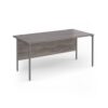 Contract 25 straight desk with graphite H-Frame leg 1600mm x 800mm - Grey Oak Top - CH16S-G-GO