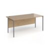 Contract 25 straight desk with graphite H-Frame leg 1600mm x 800mm - Kendal Oak Top - CH16S-G-KO