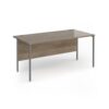 Contract 25 straight desk with graphite H-Frame leg 1600mm x 800mm - Grey Nebraska Oak Top - CH16S-G-NO