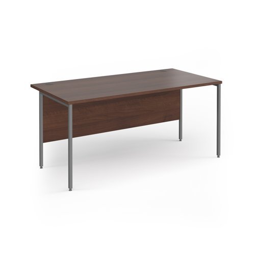 Contract 25 straight desk with graphite H-Frame leg 1600mm x 800mm - Walnut top - CH16S-G-W