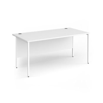 Contract 25 straight desk with white H-Frame leg 1600mm x 800mm - White Top - CH16S-WH-WH