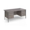 Contract 25 straight desk with 2 and 2 drawer pedestals and graphite H-Frame leg 1600mm x 800mm - Grey Oak Top - CH16S22-G-GO
