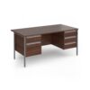 Contract 25 straight desk with 2 and 3 drawer pedestals and graphite H-Frame leg 1600mm x 800mm - Walnut top - CH16S23-G-W