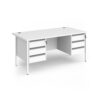 Contract 25 straight desk with 3 and 3 drawer pedestals and white H-Frame leg 1600mm x 800mm - White Top - CH16S33-WH-WH