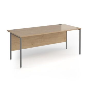 Contract 25 straight desk with graphite H-Frame leg 1800mm x 800mm - Kendal Oak Top - CH18S-G-KO