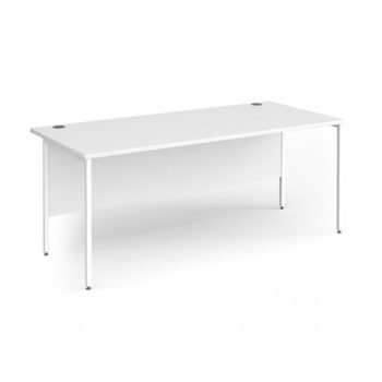 Contract 25 straight desk with white H-Frame leg 1800mm x 800mm - White Top - CH18S-WH-WH