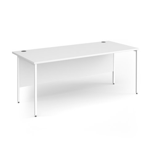 Contract 25 straight desk with white H-Frame leg 1800mm x 800mm - White Top - CH18S-WH-WH