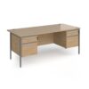 Contract 25 straight desk with 2 and 2 drawer pedestals and graphite H-Frame leg 1800mm x 800mm - Kendal Oak Top - CH18S22-G-KO