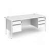 Contract 25 straight desk with 2 and 3 drawer pedestals and white H-Frame leg 1800mm x 800mm - White Top - CH18S23-WH-WH