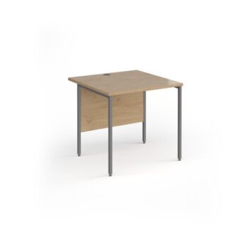 Contract 25 straight desk with graphite H-Frame leg 800mm x 800mm - Kendal Oak Top - CH8S-G-KO