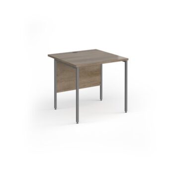 Contract 25 straight desk with graphite H-Frame leg 800mm x 800mm - Grey Nebraska Oak Top - CH8S-G-NO